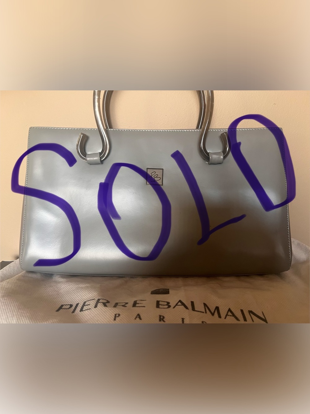 Pierre Balmain Sleek Gray Top Handle Bag